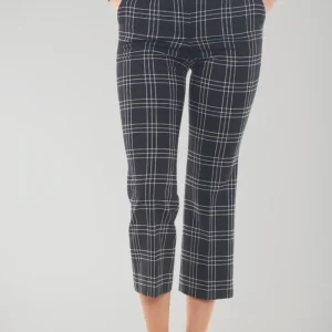Twinset pantaloni donna a palazzo fantasia check