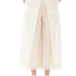 Twinset Milano pantaloni donna crop con pizzo