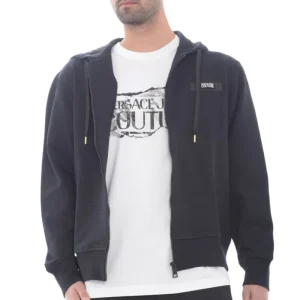 Versace Jeans Couture felpa uomo aperta logo patch