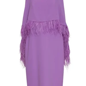 Allure Evening Abito Donna tubino con mantella in ecopiume