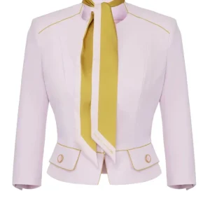 Elisabetta Franchi giacca donna in crêpe con foulard bicolore