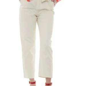 Twinset pantaloni donna slouchy con pizzo san gallo