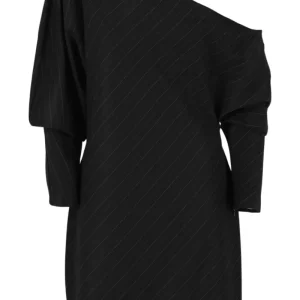 Vicolo Abito Donna monospalla in fantasia gessata