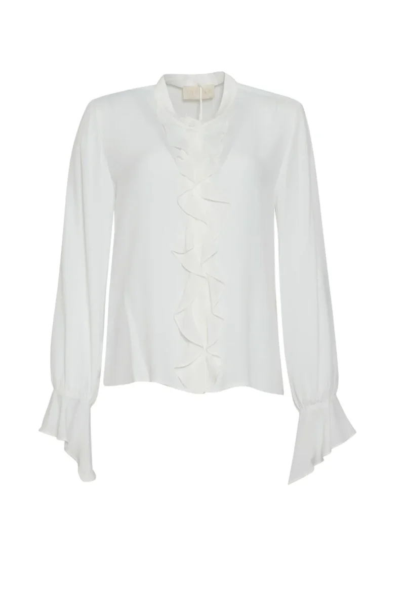 i Blues Blusa Donna con rouches centrale